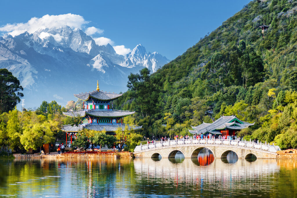 View of Jade Spring Park, Lijiang, Yunnan province, China