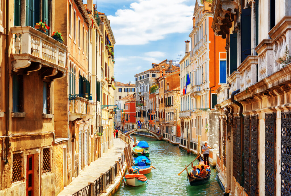 View of the Rio Marin Canal Venice Italy