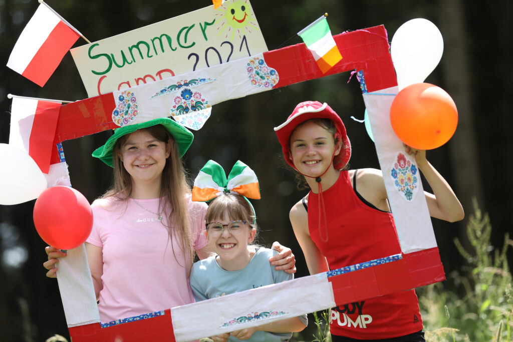 Three children enjoying Polish Summer Camp