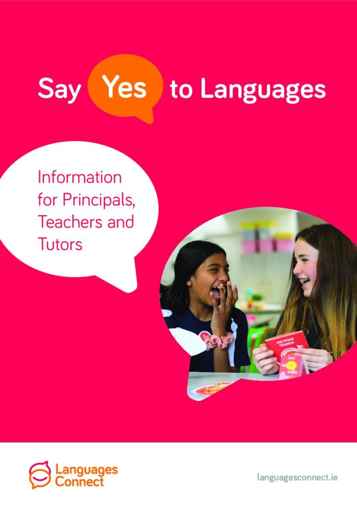 Screenshot of cover of Say Yes to Languages "Principals' Leaflet".
